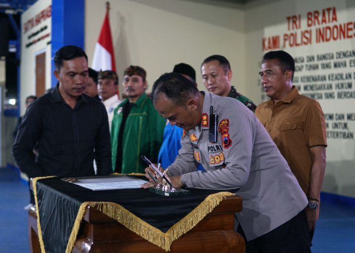 Bersama 17 Perguruan Silat, Kapolres Sragen Ajak Kesepakatan Damai Bersama