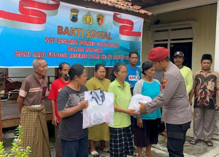 HUT ke-78 Reserse Polri, Satreskrim Polres Grobogan Bagikan Paket Sembako