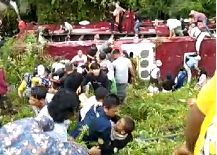UPDATE! Kapolres Luruskan Berita Bus Kecelakaan di Guci; 1 Korban Meninggal Dunia, 31 Luka-luka 