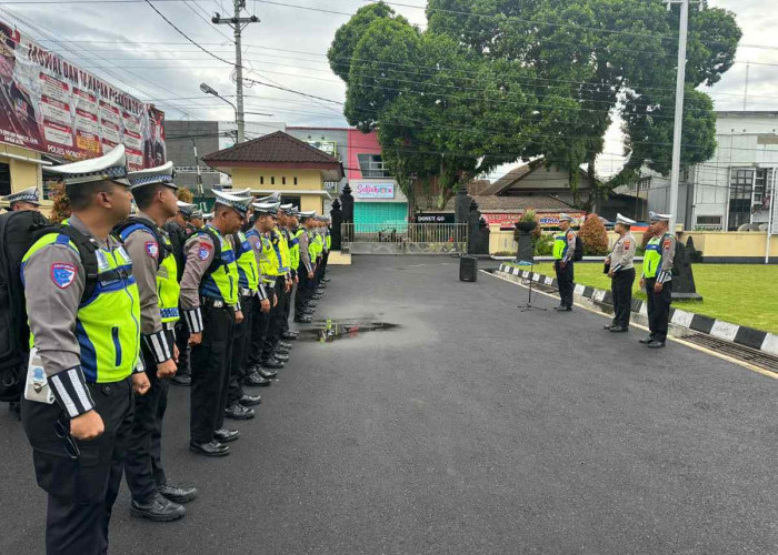 Hadapi Libur Nataru dan Operasi Lilin Candi, Polres Wonosobo Siapkan Personil