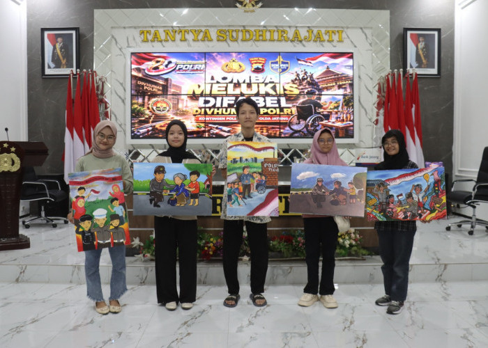 Lima Pelukis Difabel asal Kabupaten Tegal Ikuti Lomba Konten Kreatif Divisi Humas Polri  