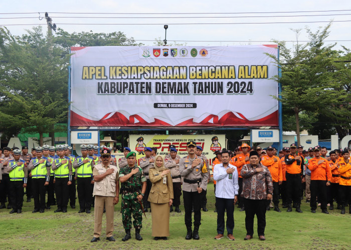 Polres Demak Bersama Pemda Gelar Apel Kesiapsiagaan Bencana Alam  