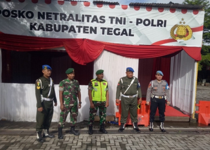 Dirikan Posko Netralitas TNI-Polri di Trasa Kabupaten Tegal 