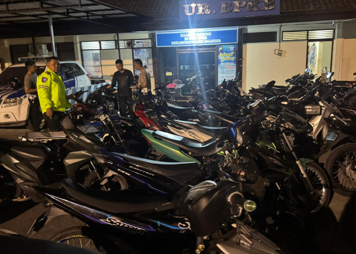 Puluhan Ranmor Dikandangkan di Mako Satlantas Polres Salatiga, Karena Knalpot Brong dan Aksi Balap Liar