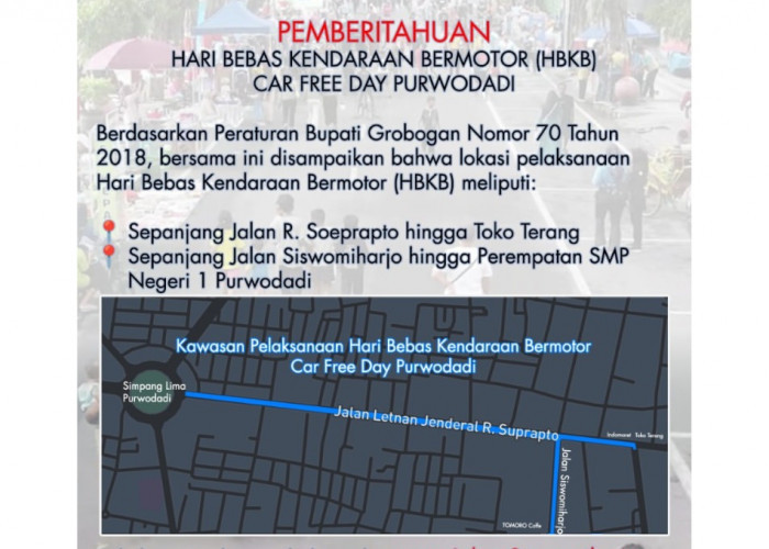 CFD di Purwodadi Kembali Digelar Besok Pagi, bahkan Ada Perluasan Lokasi