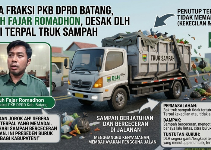 Sampah Berceceran di Jalan, Ketua Fraksi PKB DPRD Batang Desak DLH Ganti Terpal Truk 