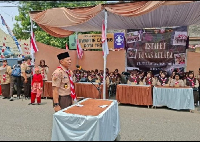 Sambut Hari Pramuka ke-65, Kwarran Tegal Timur Gelar Estafet Tunas Kelapa 2026