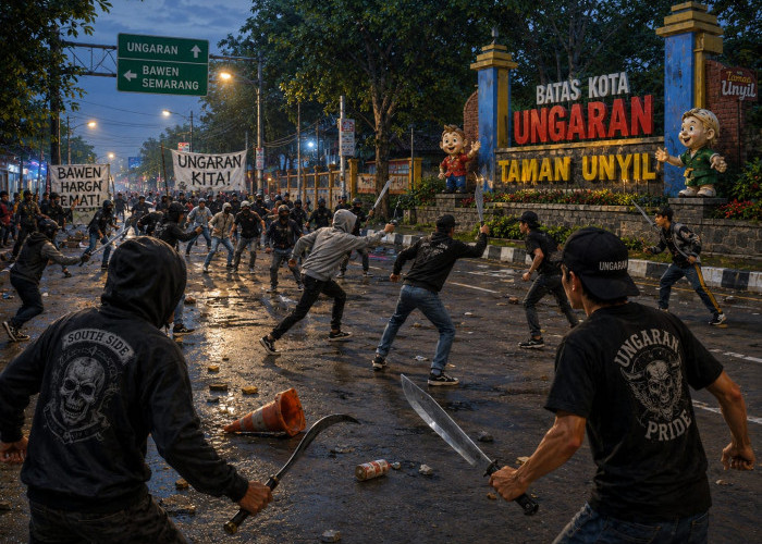 Persenjatai Diri dengan Sajam, Puluhan Pemuda Diduga Hendak Tawuran Tutup Batas Kota Ungaran