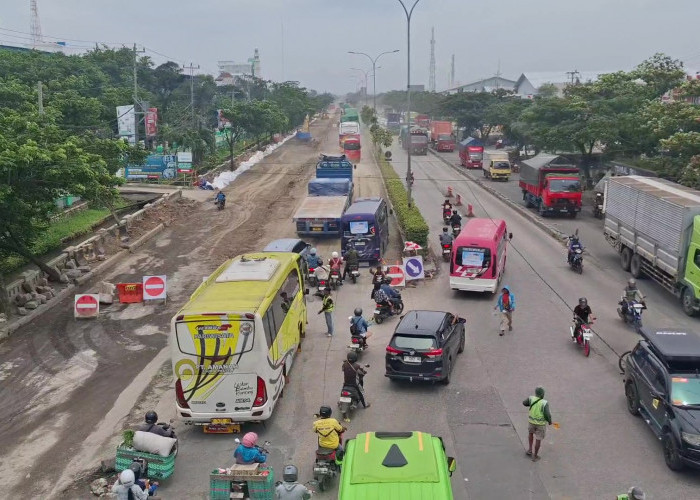 Jelang Mudik Lebaran 2026, Proyek Jalan Kaligawe Semarang Disetop Sementara, Polisi Terapkan Contraflow 