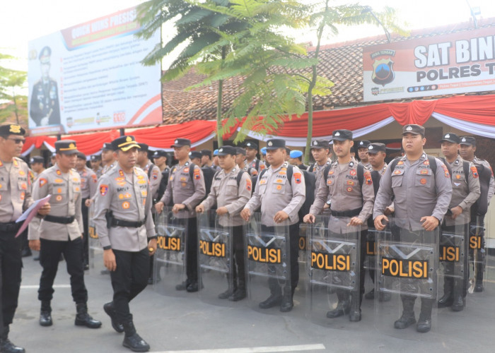 Polres Tegal Gelar Apel Antisipasi Kontinjensi dan Latihan Penanggulangan Massa