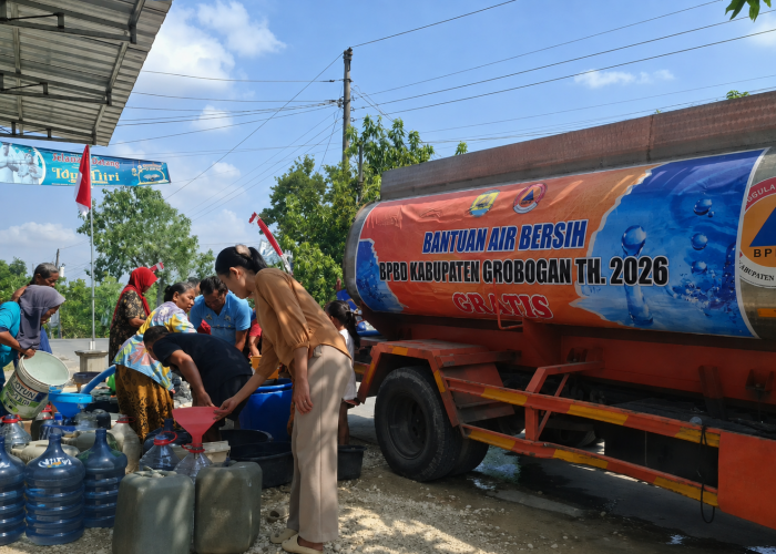 Kekeringan di Grobogan Meluas, BPBD Salurkan 40.000 Liter Air Bersih untuk 205 Keluarga