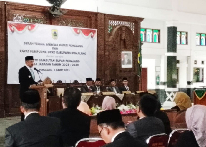 DPRD Rapat Paripurna Penyampaian Pidato Perdana Bupati Pemalang Periode 2025-2030