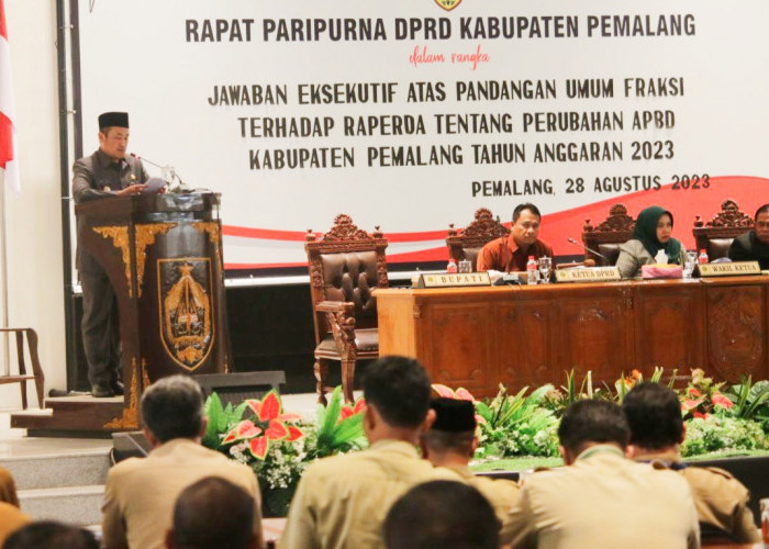 DPRD Kabupaten Pemalang Rapat Paripurna,  Jawaban Eksekutif Terhadap Raperda Perubahan APBD 2023