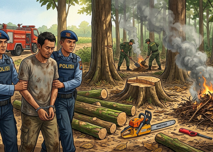 Bakar Hutan Ngawi untuk Perluas Lahan Jagung, Warga Blora Diamankan Polisi 