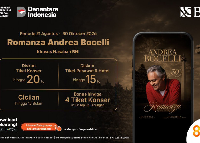 Nonton Andrea Bocelli Makin Istimewa, BNI Tawarkan Diskon Tiket hingga Travel