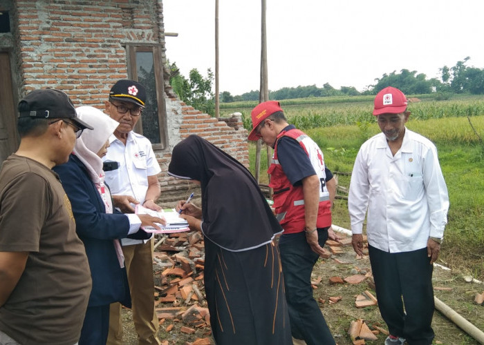 Enam Rumah Roboh Diterjang Angin, PMI Tegal Salurkan Bantuan