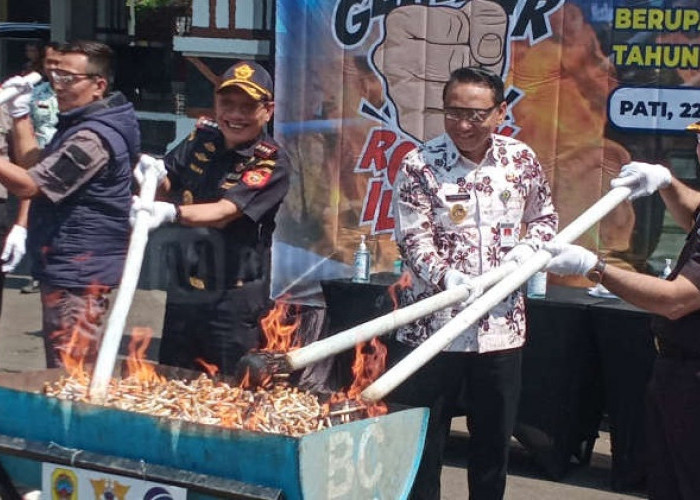 Jutaan Batang Rokok Ilegal Bernilai Rp 2 Miliar Dimusnahkan di Pati