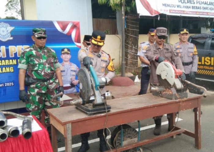 Polres Pemalang Musnahkan Ribuan Knalpot Brong