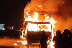 Bus PO Haryanto Ludes Terbakar di Tol Pemalang