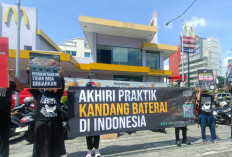 Diduga Masih Gunakan Telur Kandang Baterai, Aktifis AFJ Gelar Aksi di McDonald’s Semarang 