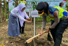 Polres Semarang Gandeng Pelajar, Tanam Pohon di Kawasan Hutan Lindung Petak 1009E Ungaran Timur