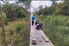 Sempat Rusak, Jembatan Gantung Garuda Gembongdadi Tegal Langsung Diperbaiki