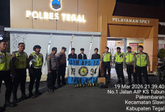 Polri Amankan Konvoi Pelajar Bawa Petasan dan Miras di Alun-Alun Slawi