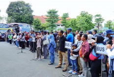 Ratusan Warga Kudus Serbu Kota Perantauan Menumpang Bus Gratis