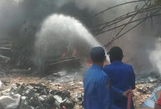 Gudang Rongsok di Pangkah Tegal Ludes Dilalap Api, Diduga dari Pembakaran Lahan Bambu