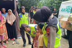 Polwan Polres Tegal Gelar Trauma Healing bagi Anak Korban Tanah Bergerak di Desa Padasari