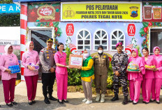 Berikan Dukungan Moril, Ketua Bhayangkari Cabang Tegal Kota Kunjungi Sejumlah Pos Pengamanan Nataru