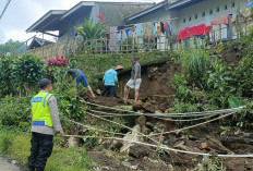 Hujan Lebat Picu Longsor di Bojong Tegal, Sejumlah Rumah Rusak dan Akses Jalan Lumpuh