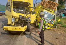 Truk Box Hantam Colt Diesel di Pantura Jatisari Batang, Satu Pengemudi Luka